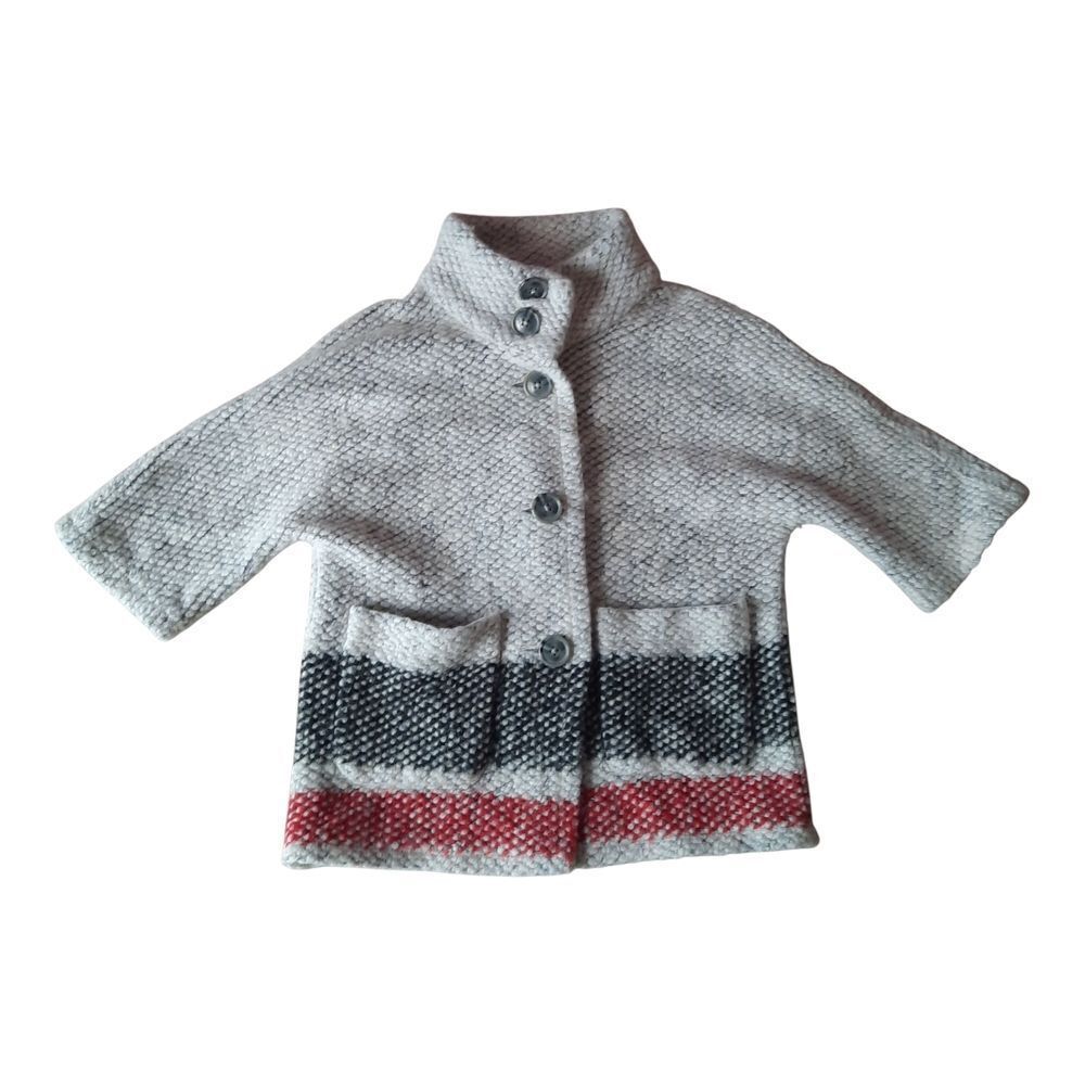 GAP Kids Gray Jacket with Black and Red Stripes